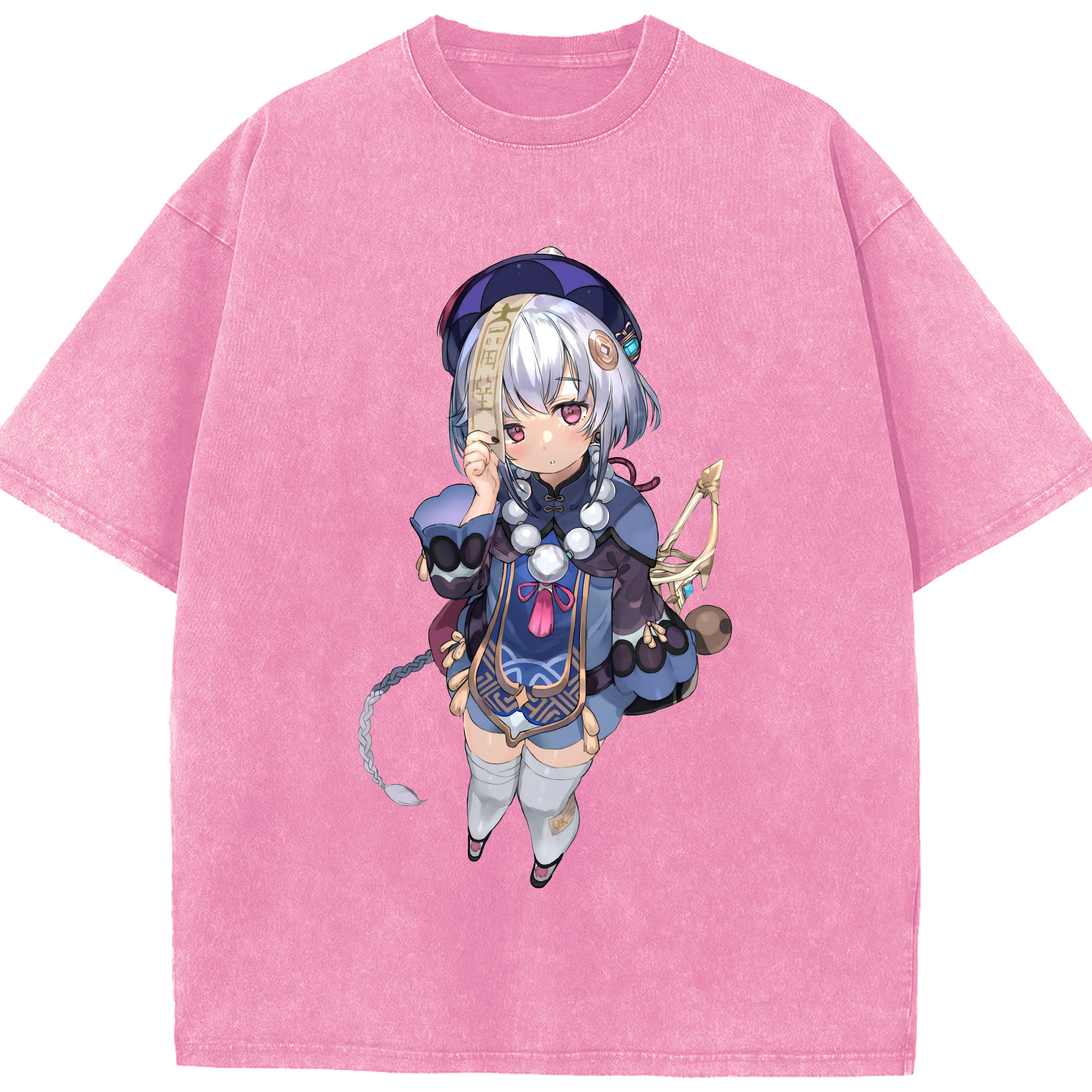 げんし神 七七 なな  genshin Nana 綿100% ヴィンテージ風 半袖Tシャツ（フロントプリント）
